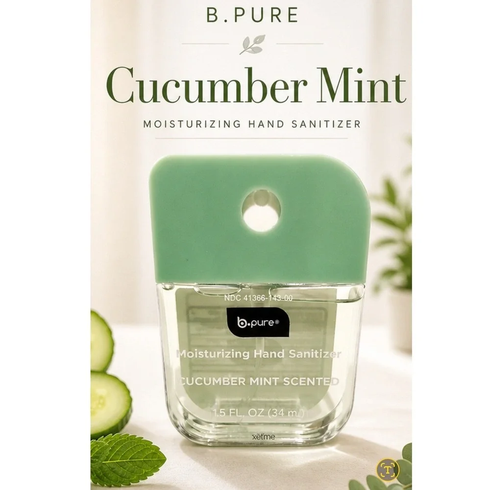 B.Pure Cucumber Mint Hand Sanitizer 1.5oz Travel Size Moisturizing Bundle & Save